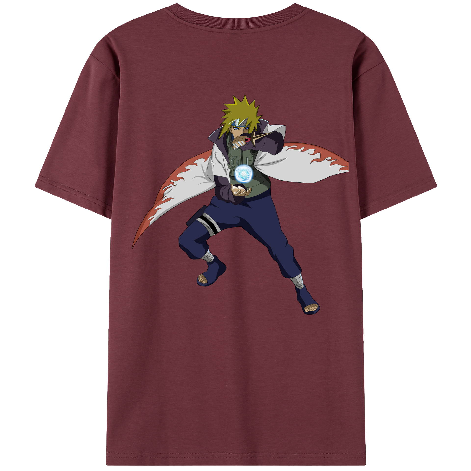 （画像用） NARUTO -ナルト- 波風 ミナト Namikaze Minato 綿100％半袖Tシャツ（背面プリント）